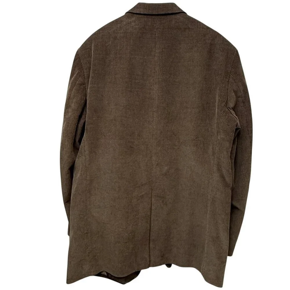 CHAPS Mens Blazer 46L Brown Cotton Corduroy  Jacket Academic Classic Sportcoat